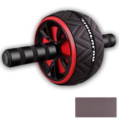 ZPOW Abdominal Roller with Mat, Quiet, for Strength Training, Ab Wheel, Ab Roller, Diet Equipment, Strength Training Goods, Abdominal Muscle Training Machine, Back Muscle Exercise Equipment, Strength Training Equipment, Red