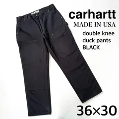 美品・36×30✨カーハート USA製 ダブルニー B01 ペインターパンツ ブラック アメリカ製 古着