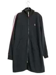 【お得なクーポン配布中!】 ブラックレーベル ラルフローレン ロング丈 スウェット トラック ジャケット レディース L ポロ フルジップ チュニック ハイネック 高級 黒のサムネイル