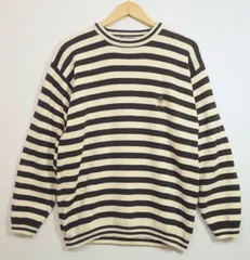 TOMMY HILFIGER (M) 綿100 コットンニットセーター ボーダー トミーヒルフィガー メンズ K4-121