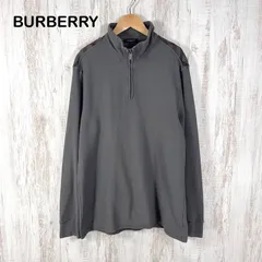 BURBERRY LONDON バーバリーロンドン チェック ハーフジップ ロングスリーブ トップス グレー メンズ 長袖 トップス ビッグサイズ