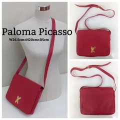 ヴィンテージ🔷 Paloma Picasso ショルダーバッグ ／ レア♦レザー バッグ ／ レッド バッグ ／ パロマピカソ ／ 軽量 バッグ ／ ショルダーベルト113～126cm ／ W26.5cm×H20cm×D5cm ／レディース＆メンズのサムネイル