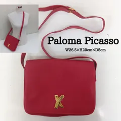 ヴィンテージ🔷 Paloma Picasso ショルダーバッグ ／ レア♦レザー バッグ ／ レッド バッグ ／ パロマピカソ ／ 軽量 バッグ ／ ショルダーベルト113～126cm ／ W26.5cm×H20cm×D5cm ／レディース＆メンズのサムネイル