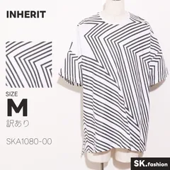 訳あり INHERIT トップス Tシャツ　半袖　総柄　綿100％　シンプル