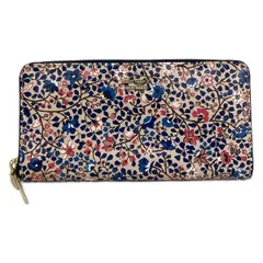 Kate spade(ケイトスペード) 長財布 - PWRU6563 ベージュ×ダークネイビー×マルチ 花柄