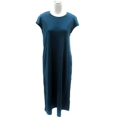 プラステ PLST ワンピース ロング丈 ノースリーブ ラウンドネック S ブルーグリーン /SM32