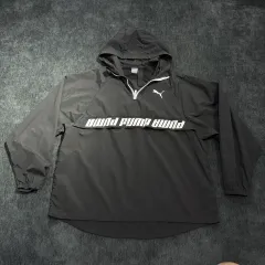 M PUMA プーマ 黒色 ウィンドブレーカー ハーフジップ