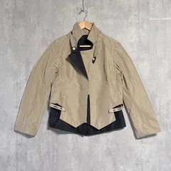 【美品】ヒロココシノ バイカラー ショートコート 40 ライナー付｜HIROKO KOSHINO ブルゾン 3way モード スプリングコート 春秋 切り替え ネイビー ベージュ 完売品 Lサイズ 希少デザイン イトキン 日本製のサムネイル