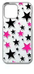 【新品未使用】iPhone13 Pro Max アイフォン13プロマックス クリア ハードケース 星柄（ブラック/ピンク） スター スマホケース スマホ 携帯ケース クリアケース