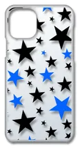 【新品未使用】iPhone11 Pro Max アイフォン11プロマックス クリア ハードケース 星柄（ブラック/ブルー） スター スマホケース スマホ 携帯ケース クリアケース