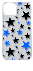 【新品未使用】iPhone14 アイフォン14 クリア ハードケース 星柄（ブラック/ブルー） スター スマホケース スマホ 携帯ケース クリアケース