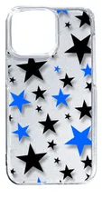 【新品未使用】iPhone14 Pro Max アイフォン14プロマックス クリア ハードケース 星柄（ブラック/ブルー） スター スマホケース スマホ 携帯ケース クリアケース