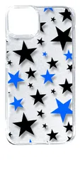 【新品未使用】iPhone14 Plus アイフォン14プラス クリア ハードケース 星柄（ブラック/ブルー） スター スマホケース スマホ 携帯ケース クリアケース