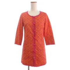 ドーリーガールバイアナスイ DOLLY GIRL by ANNA SUI ジャケット 薄手 ミドル丈 刺繍 七分袖 オレンジ 2 ■FF