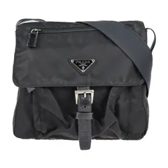 PRADA プラダ  ショルダーバッグ B8994 ナイロン レザー  ブラック シルバー金具  VELA ヴェラ 三角ロゴプレート トライアングルロゴ 