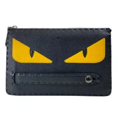 フェンディ モンスター バグズアイ クラッチバッグ セカンドバッグ バッグ レザー ブラック ゴールド 7VA350 FENDI 上品 洗練 高級感 スリム 軽量 実用性 定番 スタイリッシュ カジュアル トレンドのサムネイル