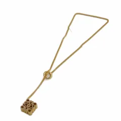 ロエベ LOEWE パヴェ アナグラム ネックレス アクセサリー ペンダント SV925 ゴールドカラー 金色 ■GY18 /MQのサムネイル