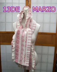 13DE MARZO　トレセ・デ・マルゾ　ケーキ スカーフ　マフラー　ピンク×ホワイト　178×21cm　Doozoo Cake Scarf　白　フリル　カワイイ
