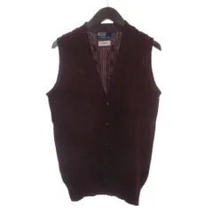 ポロ バイ ラルフローレン Polo by Ralph Lauren ベスト 前開き ニット ケーブル ウール 赤系 バーガンディ M
