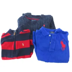 ラルフローレン RALPH LAUREN 3点セット まとめ カットソー ニット セーター ボーダー ロゴ 青 ブルー  赤 レッド  紺 ネイビー /MG
