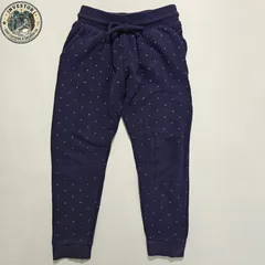H&M 裏起毛 スウェットパンツ 110 ネイビー ドット柄 女の子 ジョガーパンツ