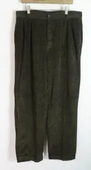 90s DOCKERS ドッカーズ 2Tuck Cotton Corduroy 2タック コーデュロイ コットン パンツ 40549-4930緑系 W36L32 ビンテージ 2175Q★2のサムネイル