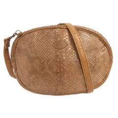 イビサ IBIZA ショルダーバッグ 斜めがけ パイソンレザー 茶 ブラウン
