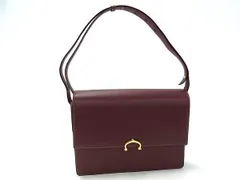 Cartier カルティエ ハンドバッグ マストライン ショルダーバッグ ボルドー系 レザー レディース ゴールド金具