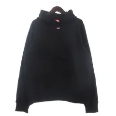 ディーゼル DIESEL × エッセンシャルズ タグ付き S-Ginn-Hood-D パーカー スウェット 長袖 裏毛 ロゴ 刺繍 コットン A04073 黒 ブラック XL