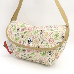 CHUMS / チャムス ◆ラウンドフラップショルダー スウェット/ベージュ/総柄/タグ付き 【バッグ/バック/BAG/鞄/カバン】【未使用】 