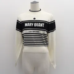 MARY QUANT × Lily Brown ◆ニット/ロゴ/ホワイト×ブラック/サイズ1  レディースファッション【中古】 