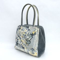 美品 フェイラー花柄刺繍 グレー トートバッグ - メルカリ