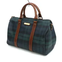POLO BY RALPH LAUREN / ポロ　バイラルフローレン ■ミニボストンバッグ  PVCレザー チェック　グリーン  【バッグ/バック/BAG/鞄/カバン】 ブランド【中古】 