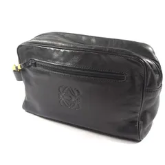 LOEWE / ロエベ ■アナグラム クラッチバッグ レザー ブラック 【バッグ/バック/BAG/鞄/カバン】 ブランド【中古】 
