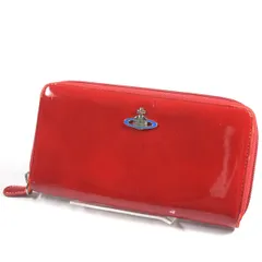 Vivienne Westwood / ヴィヴィアンウエストウッド ■オーブ ラウンドファスナー長財布 エナメル 赤  ブランド【中古】 