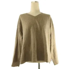 グリーンレーベルリラクシング ユナイテッドアローズ green label relaxing ワイド Ｖネック プルオーバー ニット セーター 長袖 薄手 ベージュ系