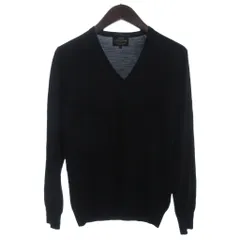 ユナイテッドアローズ UNITED ARROWS Vネック ニット カットソー 長袖 黒 ブラック M ■GY56