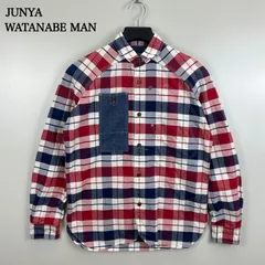 JUNYA WATANABE MAN COMME des GARCONS CDG AD2012 denim patch plaid shirts S WJ-B016 ジュンヤワタナベマン コムデギャルソン デニムパッチ チェック ボタンシャツ アーカイブ レアのサムネイル