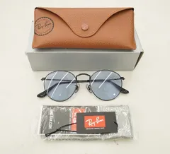 国内正規 美品 RayBan レイバン ラウンド メタル RB3447 002 サングラス メガネ フレーム 丸眼鏡 イタリア製 50□21 145 本物 1979Q♪