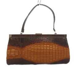 ノーブランド ハンドバッグ レザー ブラウン ワニ革 /FF ■ECT