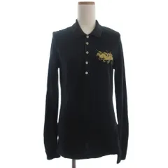 ラルフローレン RALPH LAUREN ポロシャツ 長袖 ポニー 黒 ブラック L