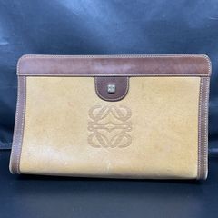 未使用 LOEWE レザー ポーチ 黒 赤 ヴィンテージ オールドロエベ