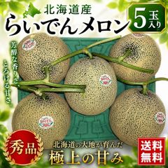 さかなちゃん様専用】夕張メロン共撰品秀品5玉 1玉約1.6kg冷蔵 - メルカリ