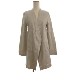 セオリー Theory WINOLA ノーカラー コート ロングジャケット リネン グレー系 8