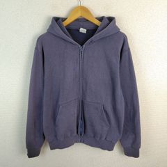 茄子紺 90s Hanes 無地 フルジップ パーカー 短丈 ボックス L - メルカリ