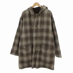 ムッシュニコル monsieur NICOLE フーデッドコート リバーシブル オンブレチェック ベージュ 茶 ブラウン /UO ■GY09