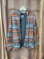 コロンビア ストライプ ウィンドブレーカー フード ジャケット