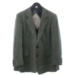 ジバンシィ GIVENCHY 美品 テーラードジャケット 長袖 チェック 背抜き ウール XL ■GY14