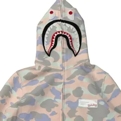 BAPE パステル マルチカモ シャーク フーディー ジップアップ (S) ONE PIECE ピンクカモ