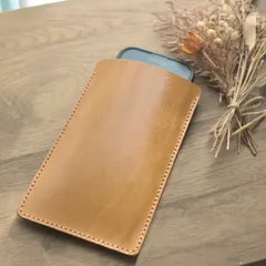 レザー スマホスリーブケース / ウイスキーキャメル